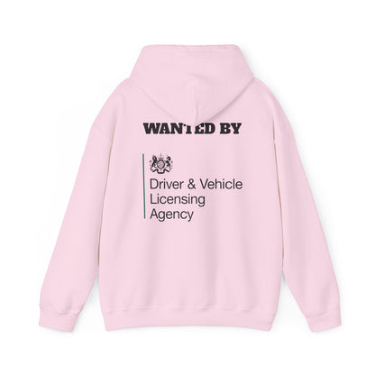 Wanted by the DVLA - Unisex White Hoodie