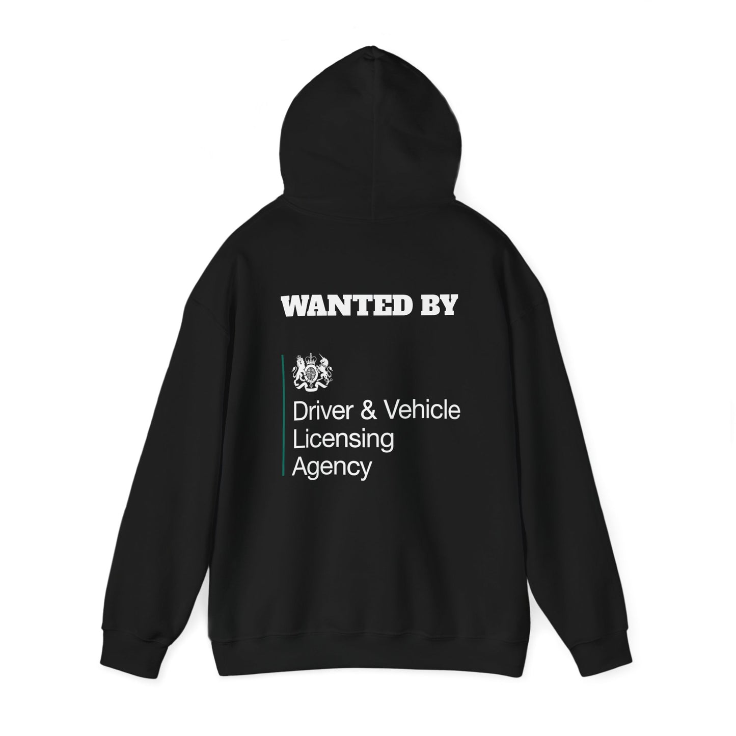 Wanted by the DVLA - Unisex White Hoodie