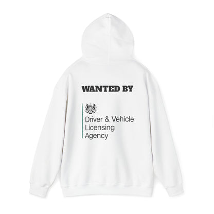 Wanted by the DVLA - Unisex White Hoodie