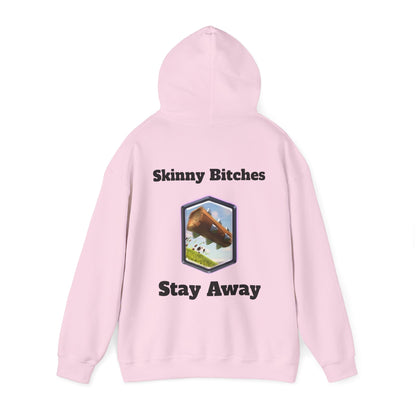 Skinny Bitches Stay Away - Unisex White Hoodie